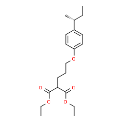 ChemSpider 2D Image | Diethyl (3-{4-[(2R)-2-butanyl]phenoxy}propyl)malonate | C20H30O5