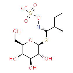 ChemSpider 2D Image | 1-S-[(2S)-2-Methyl-N-(sulfonatooxy)butanimidoyl]-1-thio-beta-D-glucopyranose | C11H20NO9S2