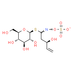 ChemSpider 2D Image | 1-S-[(1E,3R)-3-Hydroxy-N-(sulfonatooxy)-4-pentenimidoyl]-1-thio-beta-D-glucopyranose | C11H18NO10S2