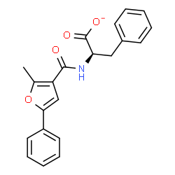 ChemSpider 2D Image | (2R)-2-[(2-Methyl-5-phenyl-3-furoyl)amino]-3-phenylpropanoate | C21H18NO4