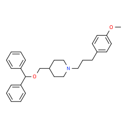 ChemSpider 2D Image | 4-(diphenylmethoxymethyl)-1-(3-(4-methoxyphenyl)propyl)piperidine | C29H35NO2