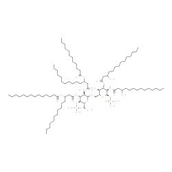 ChemSpider 2D Image | 1-[2-[(2R,3R,4R,5S,6R)-3-(3-dodecanoyloxytetradecanoylamino)-2-[[(2R,3S,4R,5R,6R)-3-hydroxy-5-(3-hydroxytetradecanoylamino)-4-(3-hydroxytetradecanoyloxy)-6-phosphonooxy-tetrahydropyran-2-yl]methoxy]-6-(hydroxymethyl)-5-phosphonooxy-tetrahydropyran-4-yl]oxy-2-oxo-ethyl]dodecyl tetradecanoate | C94H178N2O25P2