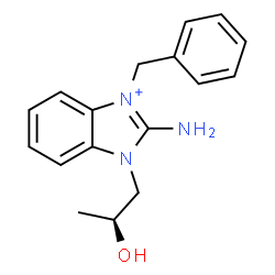 ChemSpider 2D Image | 2-Amino-3-benzyl-1-[(2S)-2-hydroxypropyl]-1H-3,1-benzimidazol-3-ium | C17H20N3O