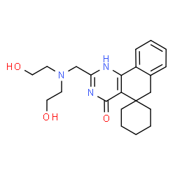 ChemSpider 2D Image | 2-{[Bis(2-hydroxyethyl)amino]methyl}-1H-spiro[benzo[h]quinazoline-5,1'-cyclohexan]-4(6H)-one | C22H29N3O3
