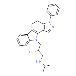 ChemSpider 2D Image | 1-(Isopropylamino)-3-(3-phenyl-4,5-dihydropyrazolo[4,3-a]carbazol-10(3H)-yl)-2-propanol | C25H28N4O