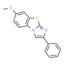 ChemSpider 2D Image | 7-Methoxy-2-phenylimidazo[2,1-b][1,3]benzothiazole | C16H12N2OS