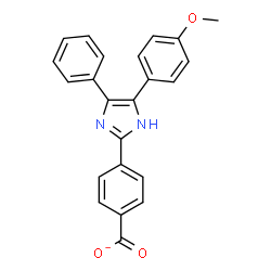 ChemSpider 2D Image | 4-[5-(4-Methoxyphenyl)-4-phenyl-1H-imidazol-2-yl]benzoate | C23H17N2O3
