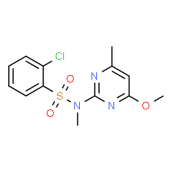 ChemSpider 2D Image | 2-Chloro-N-(4-methoxy-6-methyl-2-pyrimidinyl)-N-methylbenzenesulfonamide | C13H14ClN3O3S