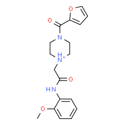ChemSpider 2D Image | 4-(2-Furoyl)-1-{2-[(2-methoxyphenyl)amino]-2-oxoethyl}piperazin-1-ium | C18H22N3O4