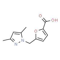 ChemSpider 2D Image | 5-[(3,5-Dimethyl-1H-pyrazol-1-yl)methyl]-2-furoic acid | C11H12N2O3