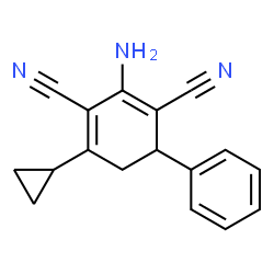 ChemSpider 2D Image | 2-Amino-4-cyclopropyl-6-phenyl-1,3-cyclohexadiene-1,3-dicarbonitrile | C17H15N3