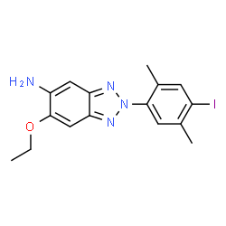 ChemSpider 2D Image | 6-Ethoxy-2-(4-iodo-2,5-dimethylphenyl)-2H-benzotriazol-5-amine | C16H17IN4O