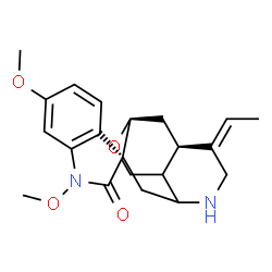 ChemSpider 2D Image | (1'S,3S,7'Z,8'R)-7'-Ethylidene-1,6-dimethoxyspiro[indole-3,2'-[11]oxa[5]azatricyclo[6.3.1.0~4,9~]dodecan]-2(1H)-one | C21H26N2O4
