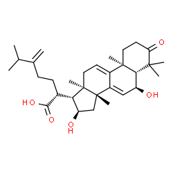 ChemSpider 2D Image | (6alpha,16alpha)-6,16-Dihydroxy-24-methylene-3-oxolanosta-7,9(11)-dien-21-oic acid | C31H46O5