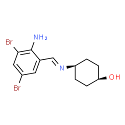 ChemSpider 2D Image | cis-4-[(E)-(2-Amino-3,5-dibromobenzylidene)amino]cyclohexanol | C13H16Br2N2O