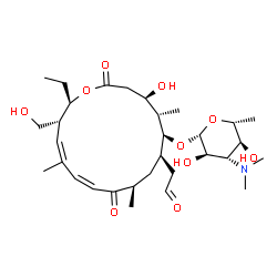 ChemSpider 2D Image | (4R,5S,6S,7R,9R,11Z,13Z,15R,16R)-16-Ethyl-4-hydroxy-15-(hydroxymethyl)-5,9,13-trimethyl-2,10-dioxo-7-(2-oxoethyl)oxacyclohexadeca-11,13-dien-6-yl 3,6-dideoxy-3-(dimethylamino)-beta-D-glucopyranoside | C31H51NO10