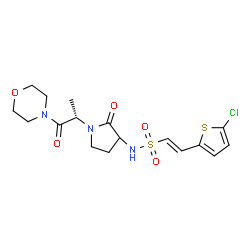 ChemSpider 2D Image | (E)-2-(5-Chloro-2-thienyl)-N-{1-[(2S)-1-(4-morpholinyl)-1-oxo-2-propanyl]-2-oxo-3-pyrrolidinyl}ethenesulfonamide | C17H22ClN3O5S2