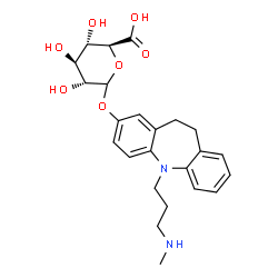 ChemSpider 2D Image | 5-[3-(Methylamino)propyl]-10,11-dihydro-5H-dibenzo[b,f]azepin-2-yl D-glucopyranosiduronic acid | C24H30N2O7