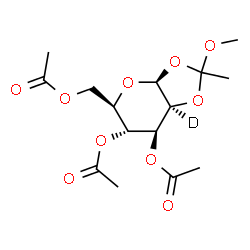 ChemSpider 2D Image | 3,4,6-Tri-O-acetyl-1,2-O-(1-methoxyethylidene)-beta-D-(C~2~-~2~H)mannopyranose | C15H21DO10
