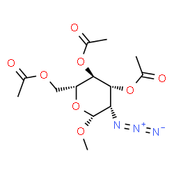 ChemSpider 2D Image | Methyl 3,4,6-tri-O-acetyl-2-azido-2-deoxy-beta-D-mannopyranoside | C13H19N3O8
