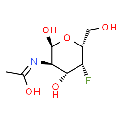 ChemSpider 2D Image | 2,4-Dideoxy-4-fluoro-2-[(Z)-(1-hydroxyethylidene)amino]-alpha-D-galactopyranose | C8H14FNO5