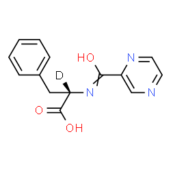 ChemSpider 2D Image | N-[Hydroxy(2-pyrazinyl)methylene]-L-(alpha-~2~H)phenylalanine | C14H12DN3O3