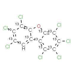 ChemSpider 2D Image | 1,2,3,4,6,7,8-Heptachloro(~13~C_12_)dibenzo[b,d]furan | 13C12HCl7O
