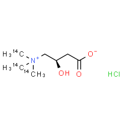 ChemSpider 2D Image | (3R)-3-Hydroxy-4-{tris[(~14~C)methyl]ammonio}butanoate hydrochloride (1:1) | C414C3H16ClNO3
