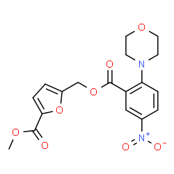 ChemSpider 2D Image | Methyl 5-({[2-(4-morpholinyl)-5-nitrobenzoyl]oxy}methyl)-2-furoate | C18H18N2O8