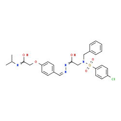 ChemSpider 2D Image | 2-(4-{(Z)-[(2-{Benzyl[(4-chlorophenyl)sulfonyl]amino}-1-hydroxyethylidene)hydrazono]methyl}phenoxy)-N-isopropylethanimidic acid | C27H29ClN4O5S