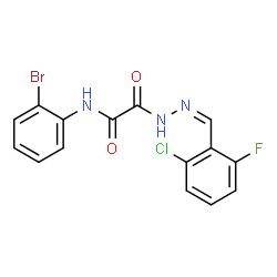 ChemSpider 2D Image | N-(2-Bromophenyl)-2-[(2Z)-2-(2-chloro-6-fluorobenzylidene)hydrazino]-2-oxoacetamide | C15H10BrClFN3O2