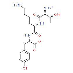 ChemSpider 2D Image | (2S)-2-({6-Ammonio-N-[(2S,3R)-2-ammonio-3-hydroxybutanoyl]-L-norleucyl}amino)-3-(4-hydroxyphenyl)propanoate | C19H31N4O6