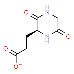 ChemSpider 2D Image | 3-[(2S)-3,6-Dioxo-2-piperazinyl]propanoate | C7H9N2O4