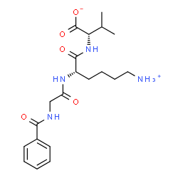 ChemSpider 2D Image | N-Benzoylglycyl-6-ammonio-N-[(1S)-1-carboxylato-2-methylpropyl]-L-norleucinamide | C20H30N4O5