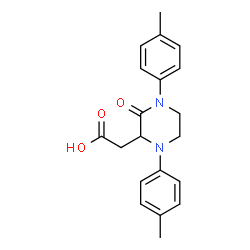 ChemSpider 2D Image | [1,4-Bis(4-methylphenyl)-3-oxo-2-piperazinyl]acetic acid | C20H22N2O3