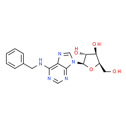 ChemSpider 2D Image | N-Benzyl-9-(beta-D-xylofuranosyl)-9H-purin-6-amine | C17H19N5O4