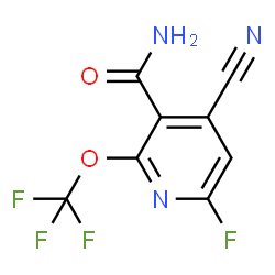 ChemSpider 2D Image | 4-Cyano-6-fluoro-2-(trifluoromethoxy)nicotinamide | C8H3F4N3O2