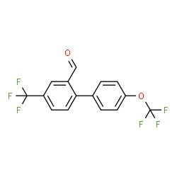 ChemSpider 2D Image | 4'-(Trifluoromethoxy)-4-(trifluoromethyl)-2-biphenylcarbaldehyde | C15H8F6O2