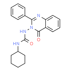 ChemSpider 2D Image | 1-Cyclohexyl-3-(4-oxo-2-phenyl-3(4H)-quinazolinyl)urea | C21H22N4O2