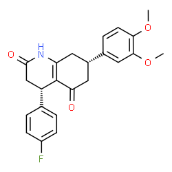 ChemSpider 2D Image | (4S,7S)-7-(3,4-Dimethoxyphenyl)-4-(4-fluorophenyl)-4,6,7,8-tetrahydro-2,5(1H,3H)-quinolinedione | C23H22FNO4