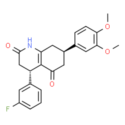 ChemSpider 2D Image | (4S,7R)-7-(3,4-Dimethoxyphenyl)-4-(3-fluorophenyl)-4,6,7,8-tetrahydro-2,5(1H,3H)-quinolinedione | C23H22FNO4