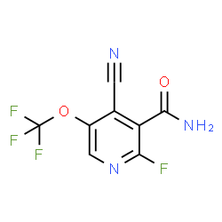 ChemSpider 2D Image | 4-Cyano-2-fluoro-5-(trifluoromethoxy)nicotinamide | C8H3F4N3O2