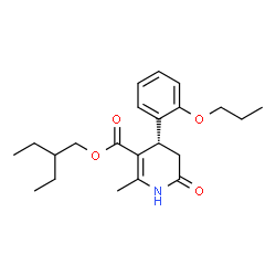 ChemSpider 2D Image | 2-Ethylbutyl (4S)-2-methyl-6-oxo-4-(2-propoxyphenyl)-1,4,5,6-tetrahydro-3-pyridinecarboxylate | C22H31NO4