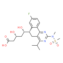ChemSpider 2D Image | (3R,5S)-5-((S)-8-Fluoro-4-isopropyl-2-(N-methylmethylsulfonamido)-5,6-dihydrobenzo[h]quinazolin-6-yl)-3,5-dihydroxypentanoic acid | C22H28FN3O6S