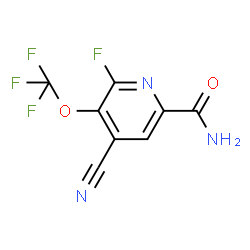 ChemSpider 2D Image | 4-Cyano-6-fluoro-5-(trifluoromethoxy)-2-pyridinecarboxamide | C8H3F4N3O2