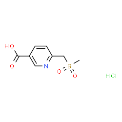 ChemSpider 2D Image | 6-[(Methylsulfonyl)methyl]nicotinic acid hydrochloride (1:1) | C8H10ClNO4S