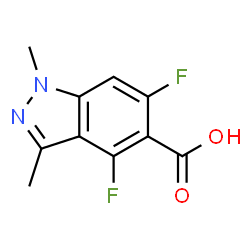ChemSpider 2D Image | 4,6-Difluoro-1,3-dimethyl-1H-indazole-5-carboxylic acid | C10H8F2N2O2