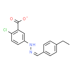 ChemSpider 2D Image | 2-Chloro-5-[(2Z)-2-(4-ethylbenzylidene)hydrazino]benzoate | C16H14ClN2O2