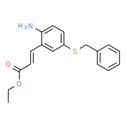 ChemSpider 2D Image | Ethyl (2E)-3-[2-amino-5-(benzylsulfanyl)phenyl]acrylate | C18H19NO2S