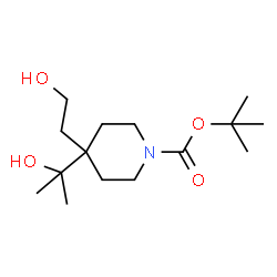 ChemSpider 2D Image | tert-Butyl 4-(2-hydroxyethyl)-4-(2-hydroxypropan-2-yl)piperidine-1-carboxylate | C15H29NO4